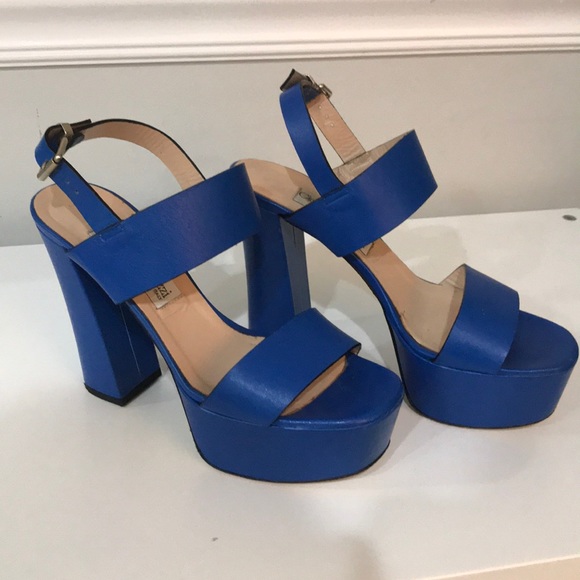 Electric Blue Platform Sandals - Picture 3 of 3